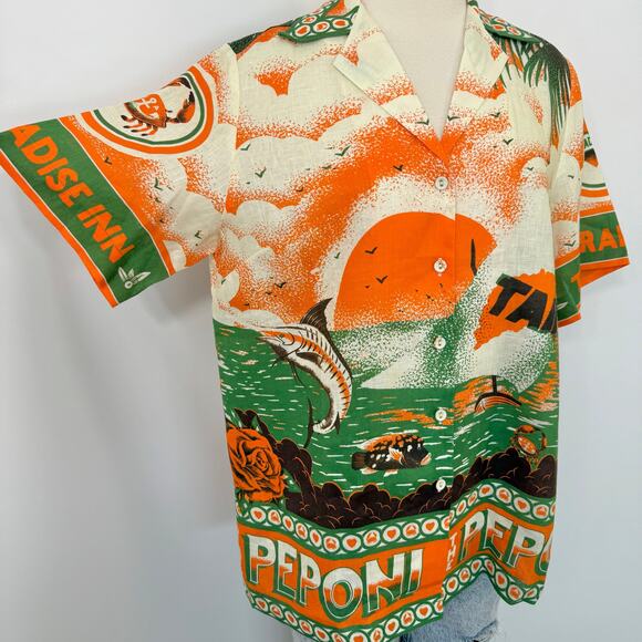 ALEMAIS x Alan Berry Rhys Bungalow Linen Button-Down Shirt Top US 4 Oversized - Picture 5 of 13